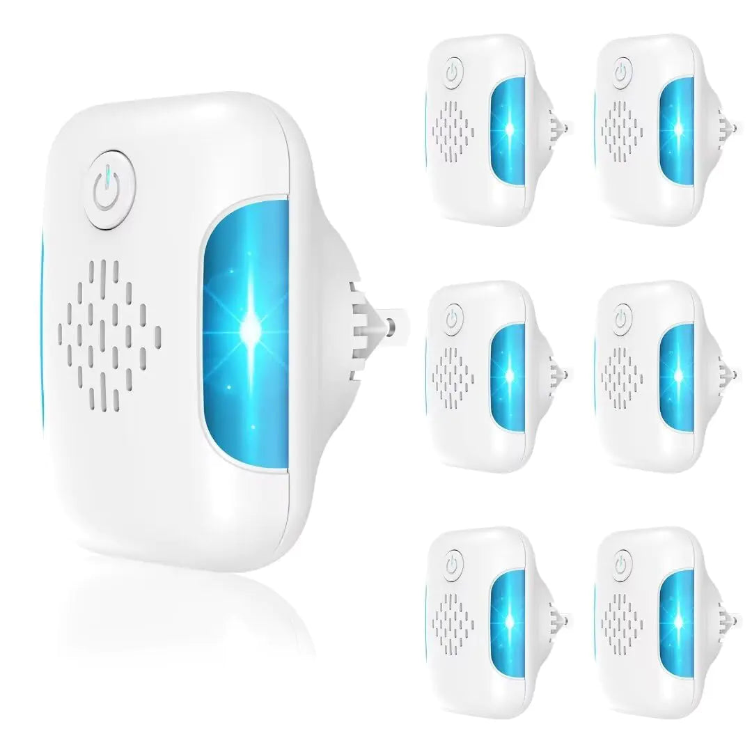 Ultrasonic Pest & Mouse Repeller Indoor Pest Control Ultrasonic Pest Repellent Indoor Pest Control for Home Kitchen Office Warehouse Hotel Two Mode Switching 6 Packs