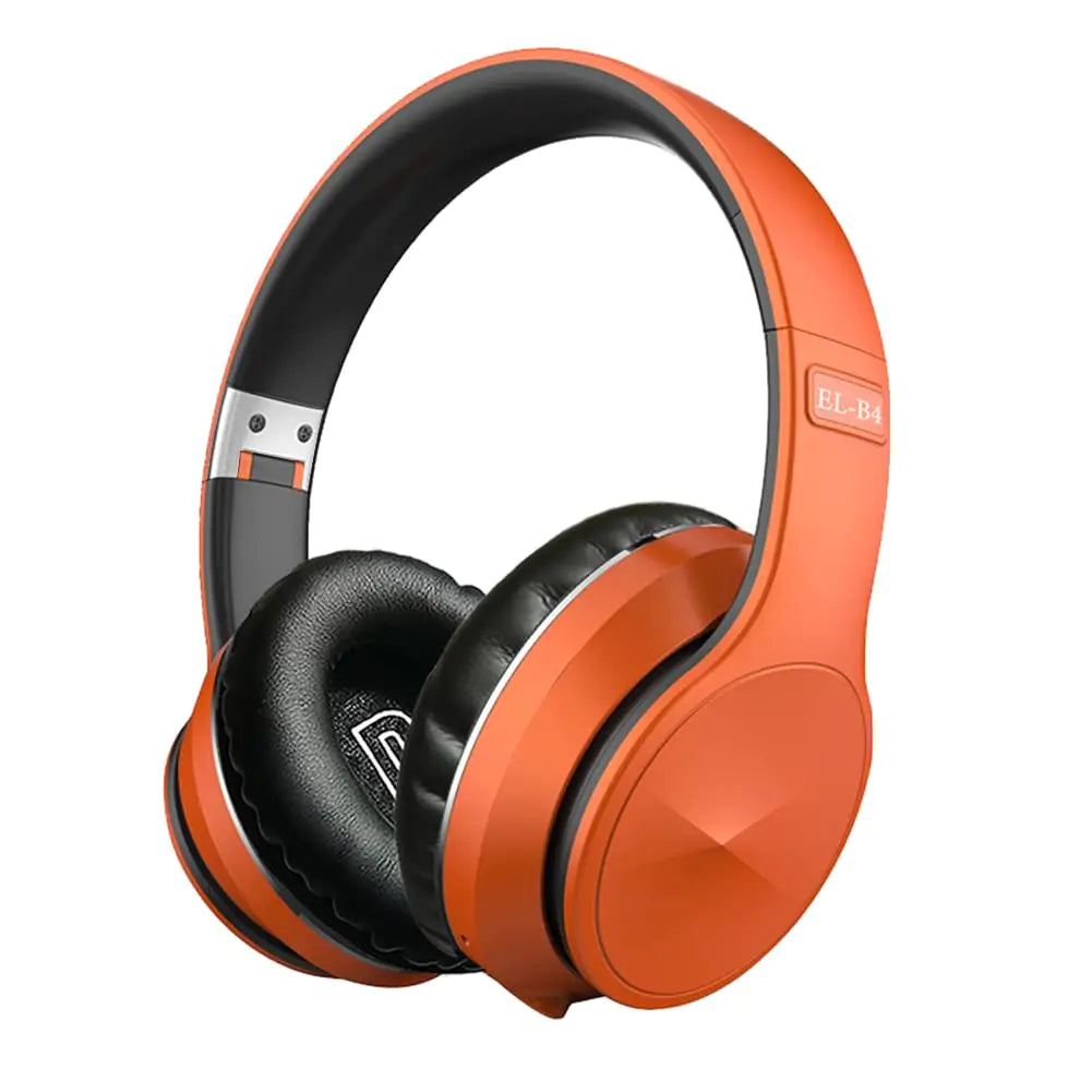 zonbhitech Adult Wireless Bluetooth Headphones Noise Canceling Headphones Foldable Over Ear Headphones with Microphone Deep Bass for Cellphone Class Game Office Home Travel (Orange)