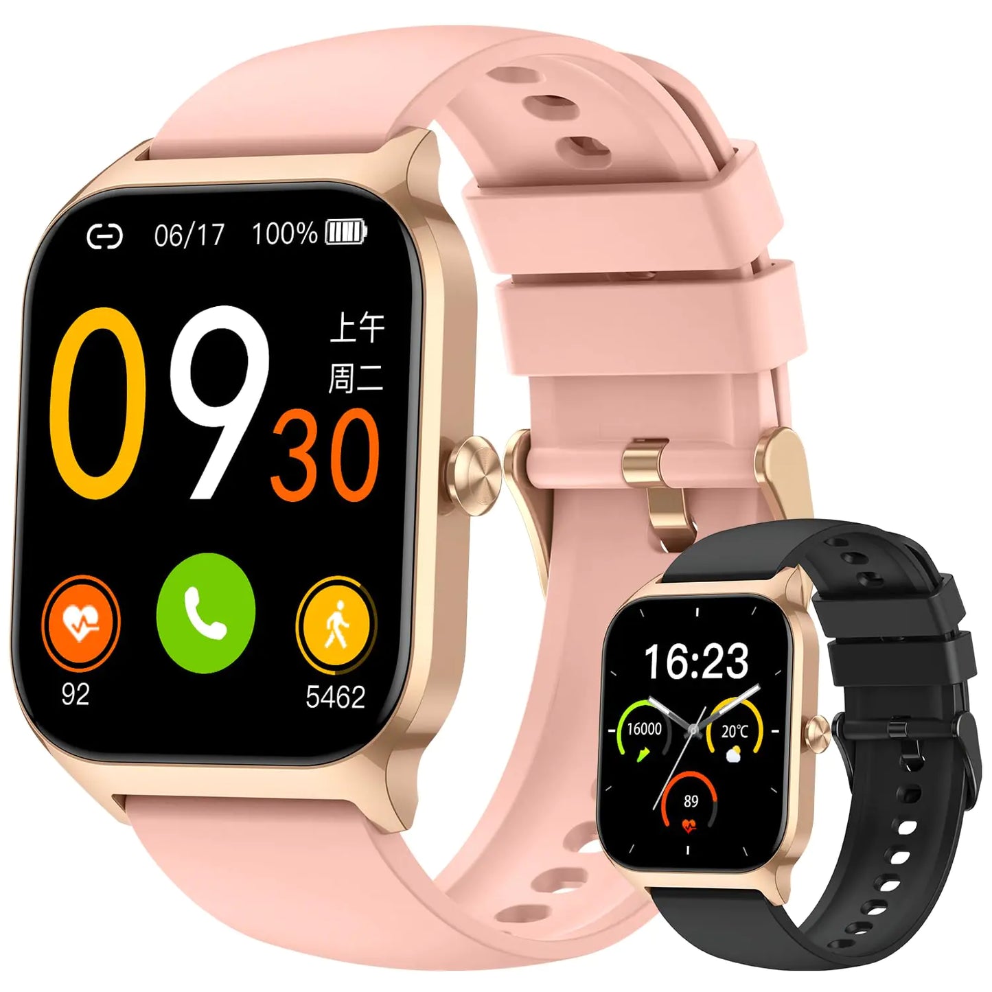Smart Watch for Women Fitness Tracker: Waterproof Make/Answer Call Smart Watches for Women Running Digital Mens Watches Step Smartwatch Android Phones iPhone Samsung Compatible Heart Rate Monitor