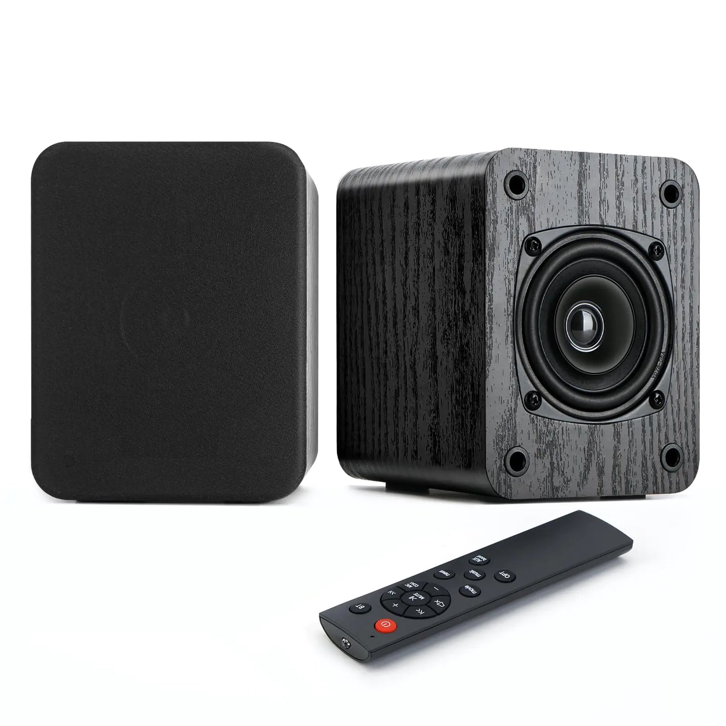 Saiyin Powered Bluetooth Bookshelf Speakers 40W Record Player Speakers with 3 Dual Cone Drivers for Full Range in Powerful Sound Stereo Speakers for Turntable PC TV AUX/Optical/TV-ARC Input