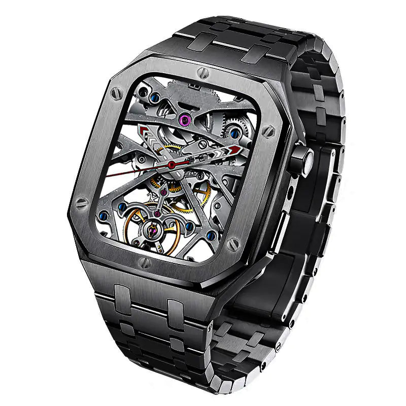 Silicone Armor Case for iWatch 7 with Steel Strap