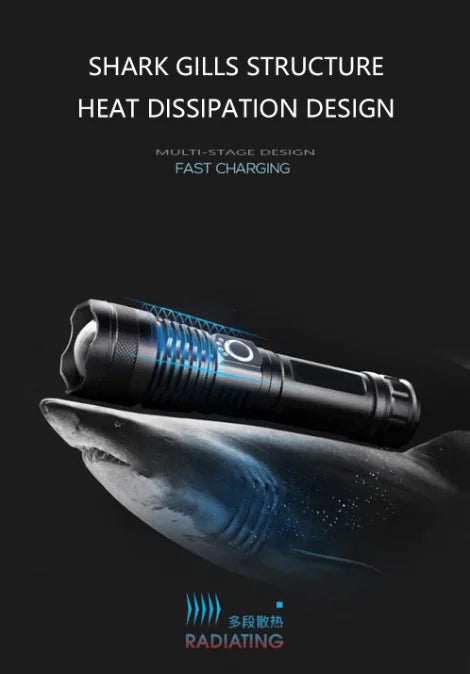 XHP70.2/XHP50 High-Power LED Flashlight, USB Rechargeable