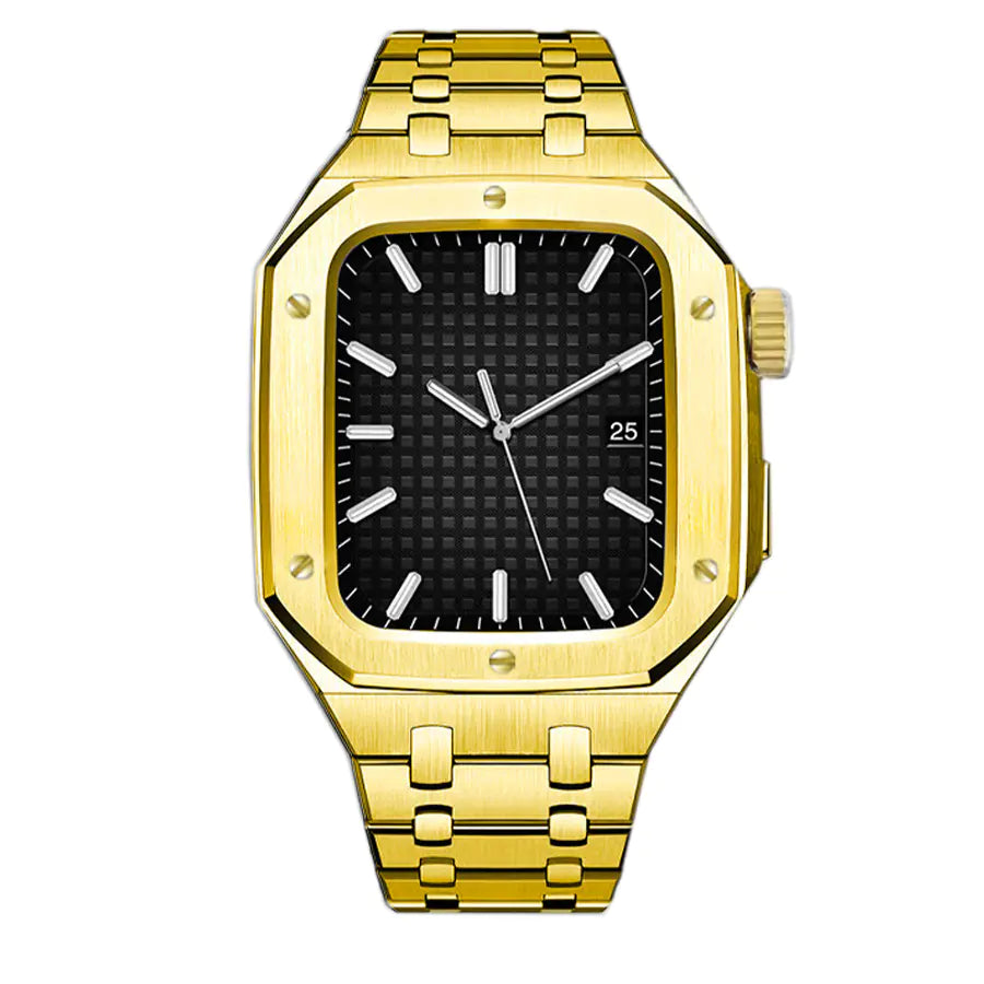 Silicone Armor Case for iWatch 7 with Steel Strap