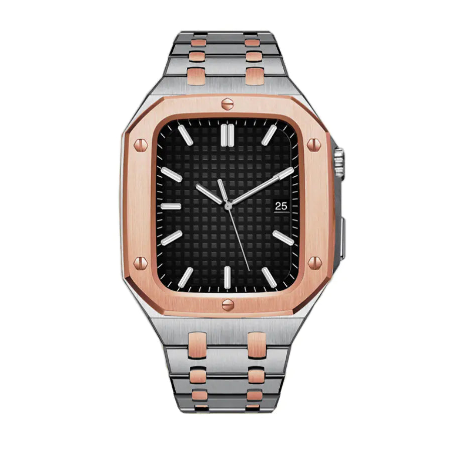 Silicone Armor Case for iWatch 7 with Steel Strap