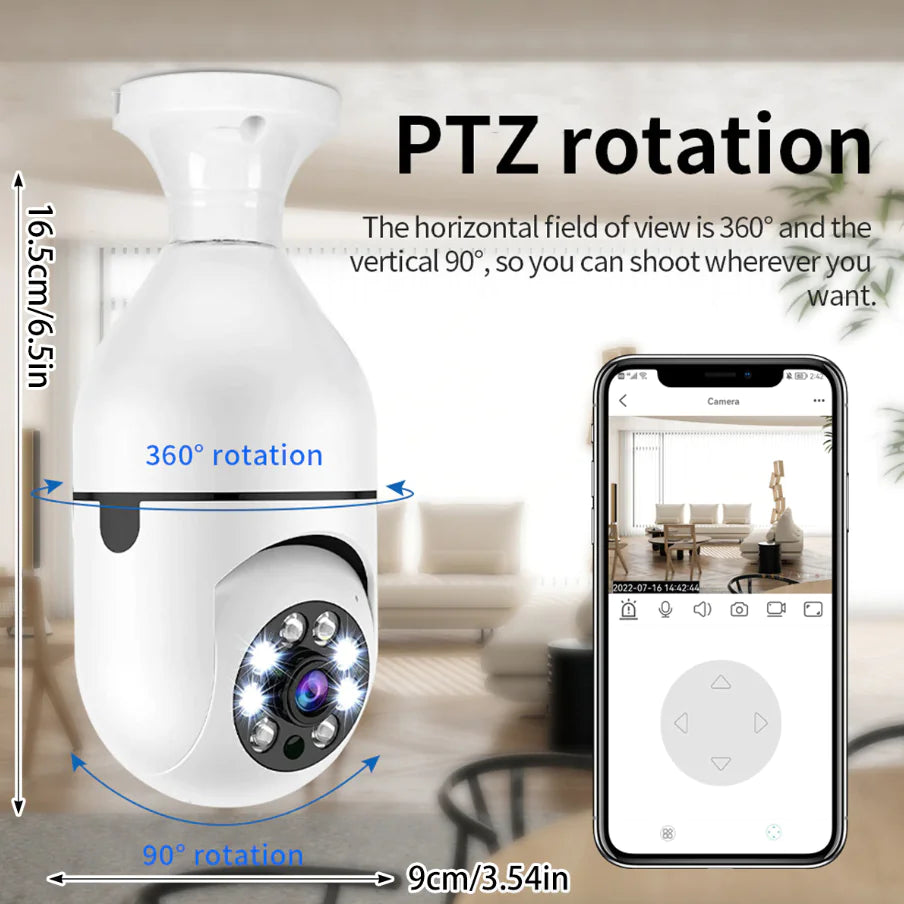 360° 1080P Light Bulb Camera Wi-Fi Smart Home Camera