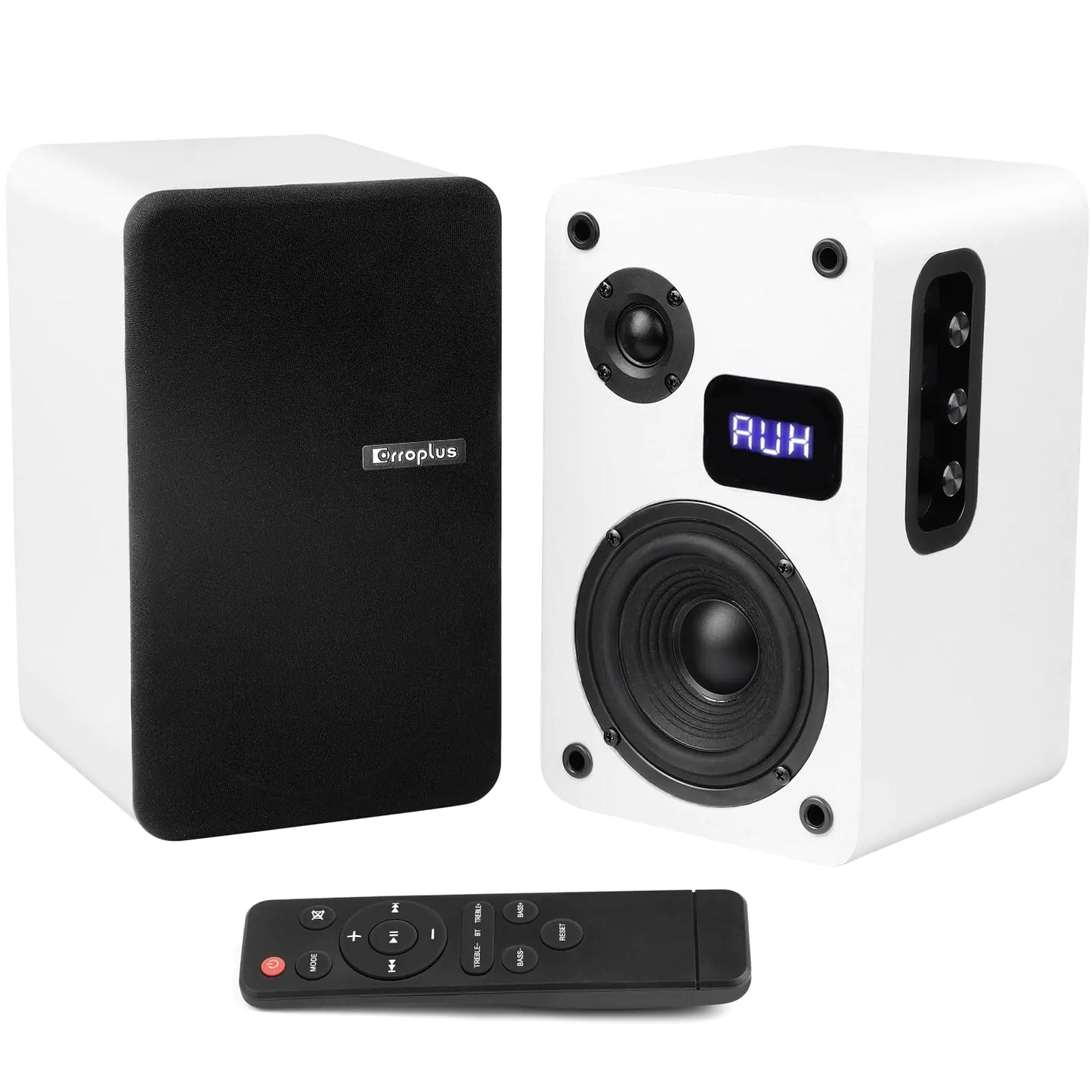 Orroplus 70W Powered Bookshelf Speakers Active Stereo Speakers Pair Desktop Studio Monitor Speakers Wired Optical/ARC/RCA/AUX/BT Input for Turntable Vinyl Record Player Home Audio TV Gaming PC-White