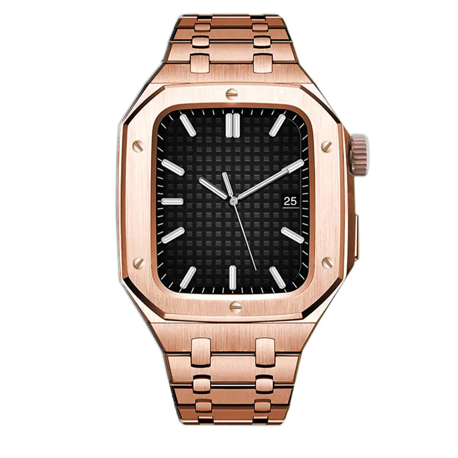 Silicone Armor Case for iWatch 7 with Steel Strap