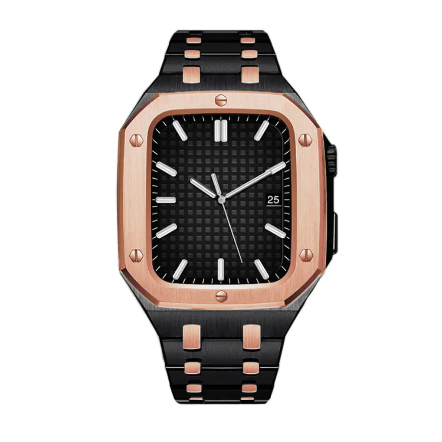 Silicone Armor Case for iWatch 7 with Steel Strap