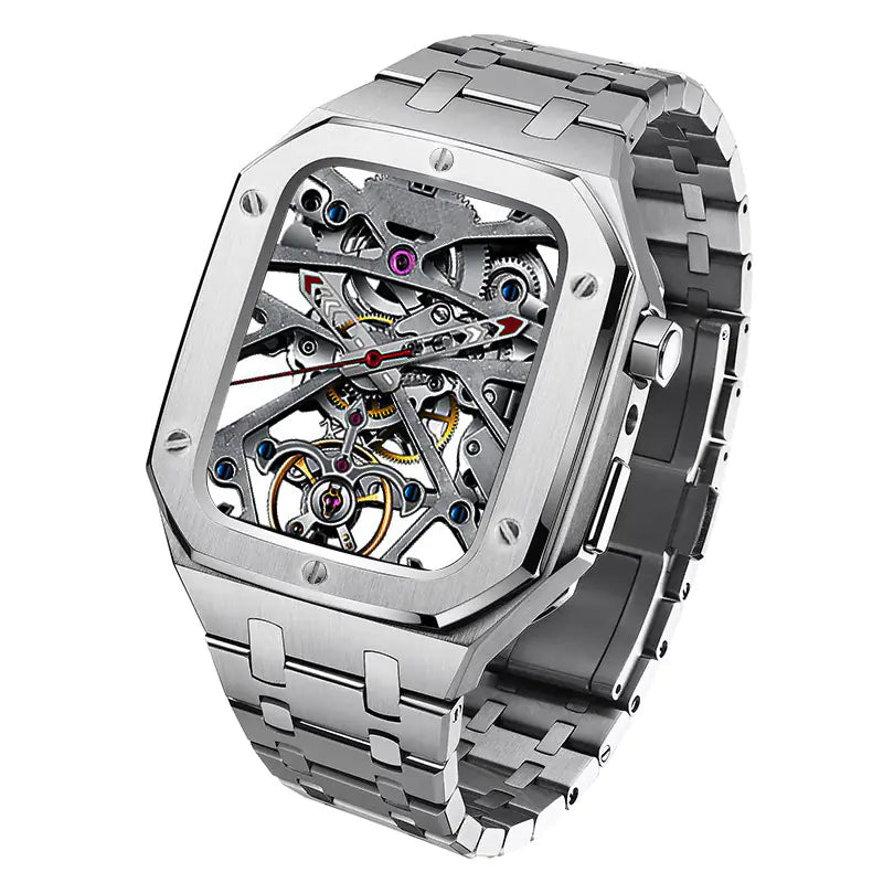 Silicone Armor Case for iWatch 7 with Steel Strap