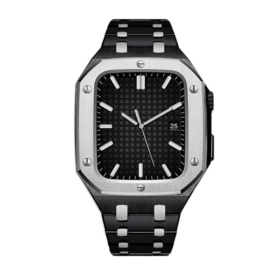 Silicone Armor Case for iWatch 7 with Steel Strap